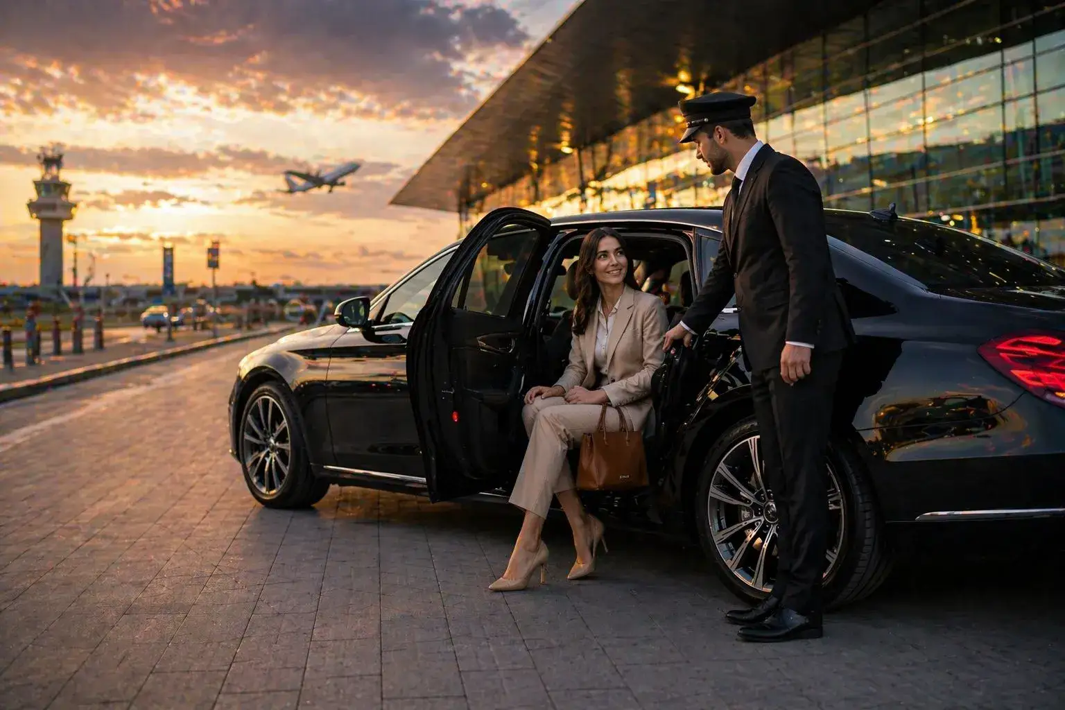 Diskreter Premium-Chauffeurservice am Abend